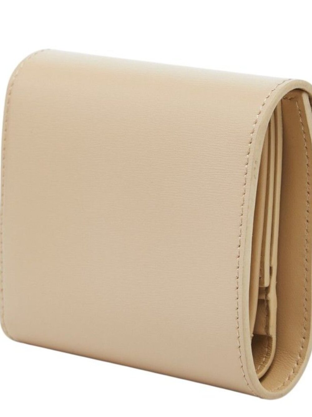 Celine Triomphe Small Flap Wallet Beige Leather - Picture 2 of 10